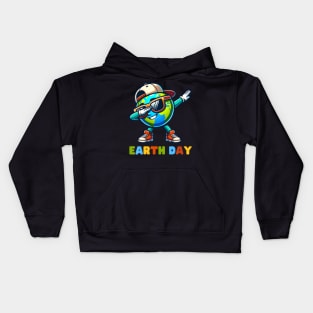 Earth Day 2024 Funny Earth Day Kids Toddler Girls Boys Dab Kids Hoodie